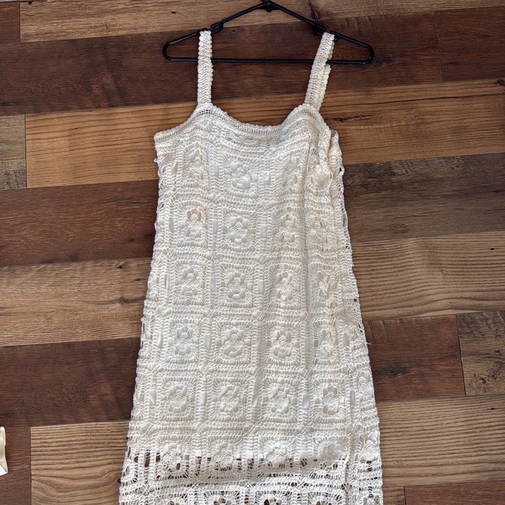 White Crochet Dress